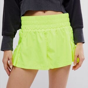 Free People Movement - Get Your Flirt On Shorts - Neon Yellow - Small